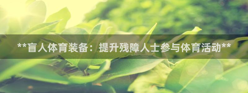 耀世集团是干嘛的：**盲人体育装备：提升残障人士参与